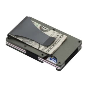 Slim RFID-blocking Wallet • Credit Card Holder • Money Clip • Forest Green